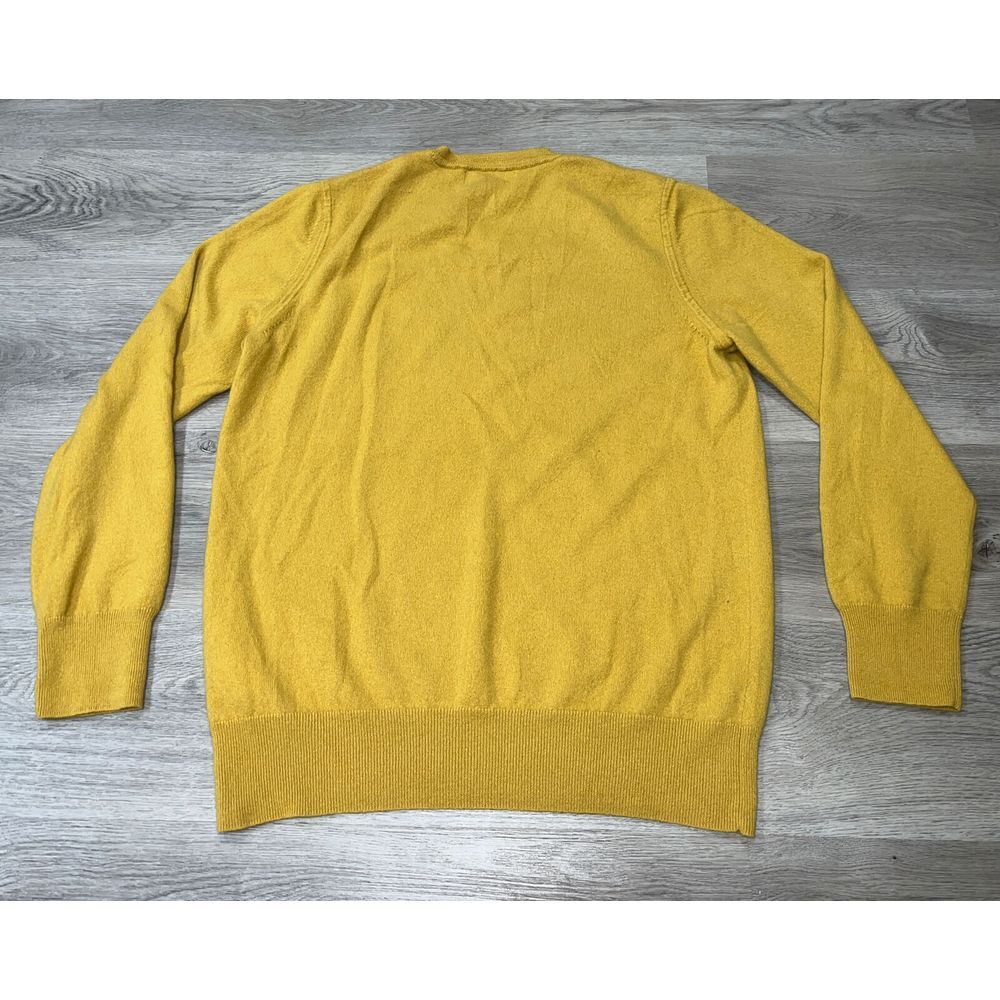 Banana Republic Todd & Duncan 100% Scottish Cashmere Yellow Sweater Mens Size XL - Picture 10 of 11